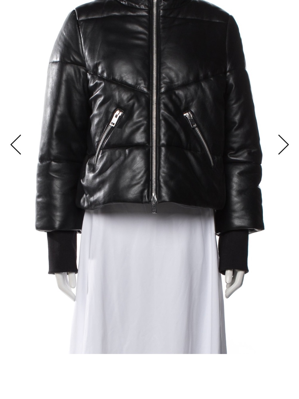 Walter Baker Black Leather-Look Puffer Jacket